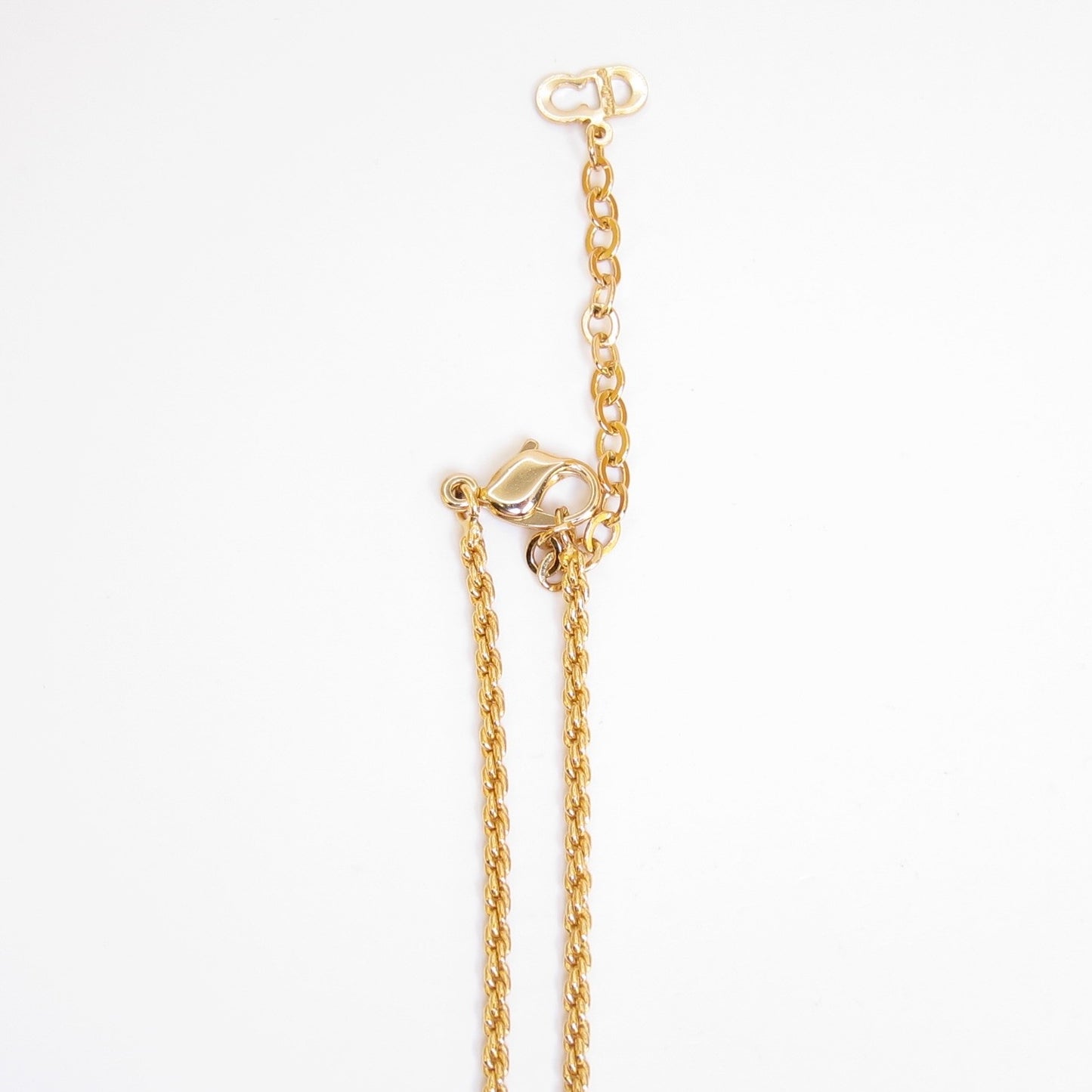 Christian Dior Vintage CD Logo Handbag Motif Golden Necklace