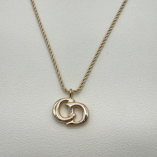 Christian Dior Vintage CD Logo Golden Necklace