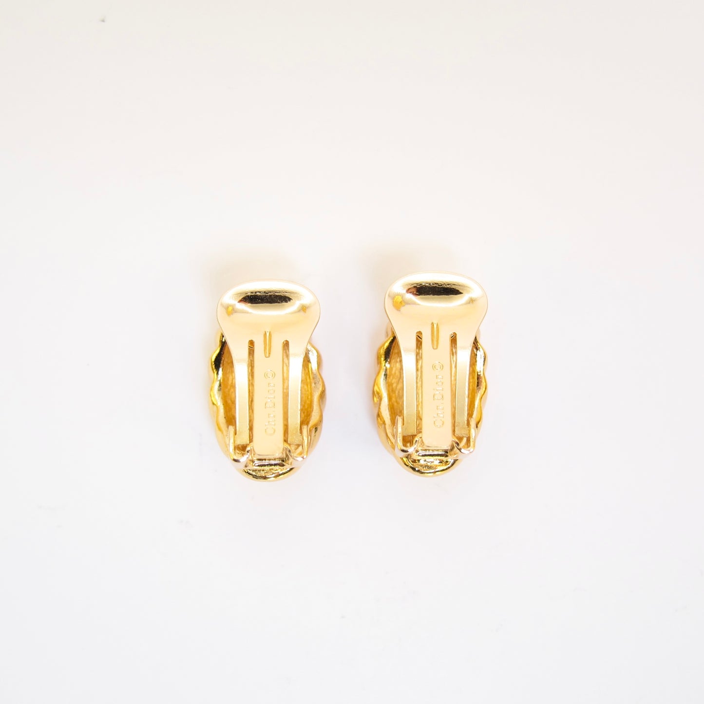 Christian Dior Vintage Stylish Golden Clip-on Earrings