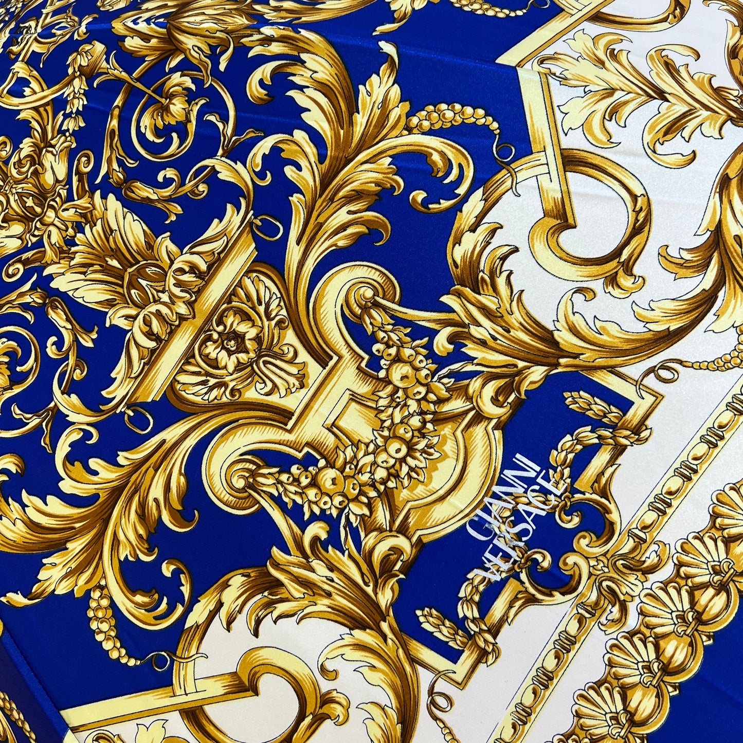 Versace Vintage Blue And Gold Umbrella