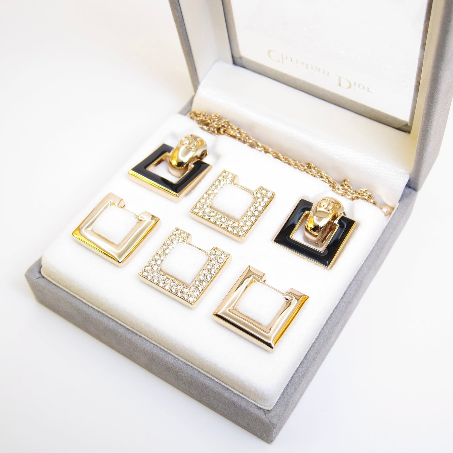 Christian Dior Vintage Customised Necklace and Earrings (Clip) Set