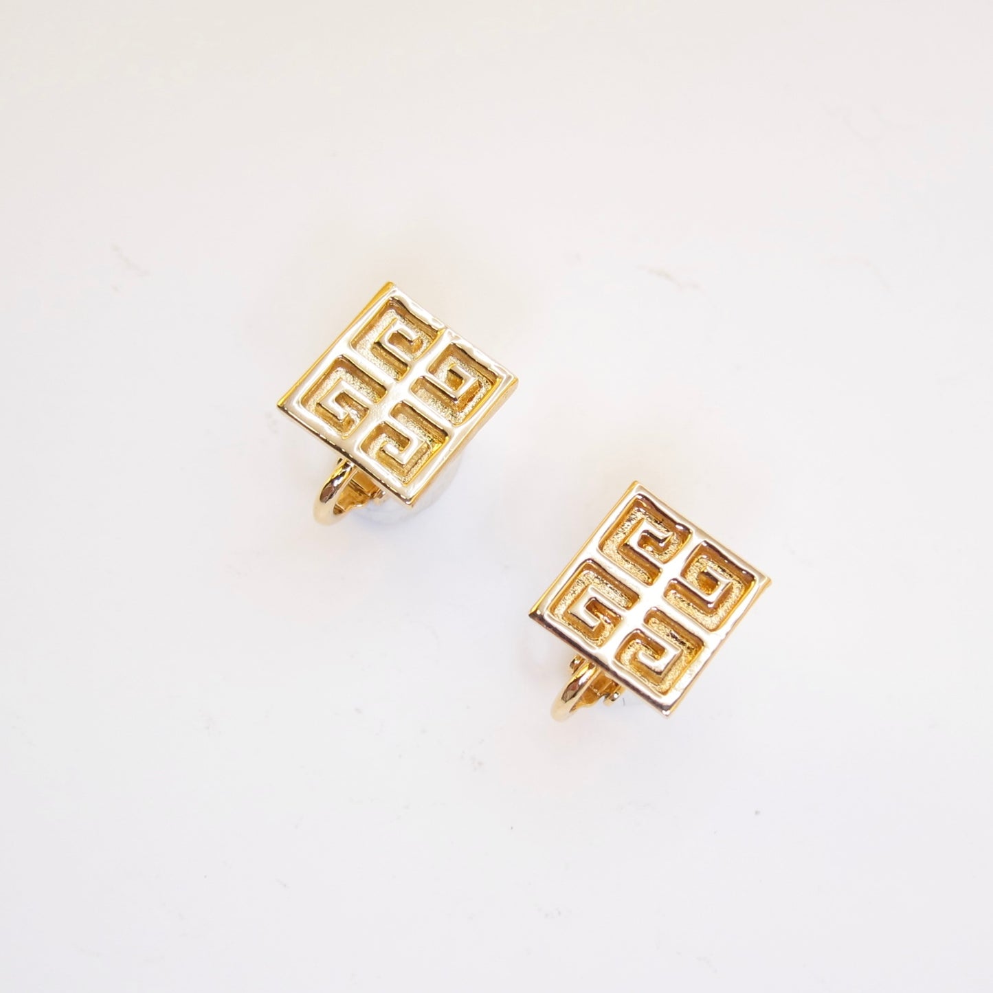 Givenchy Vintage 4G Logo Golden Clip-on Earrings