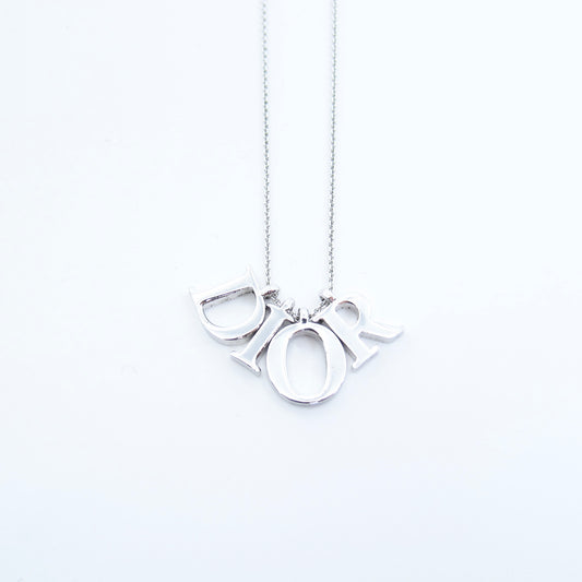 Christian Dior Vintage Dior Letter Charm Golden Necklace