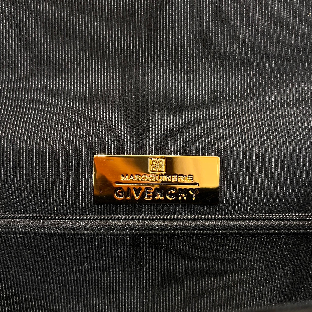 Givenchy Vintage Black Satin Ring Handle Evening Bag