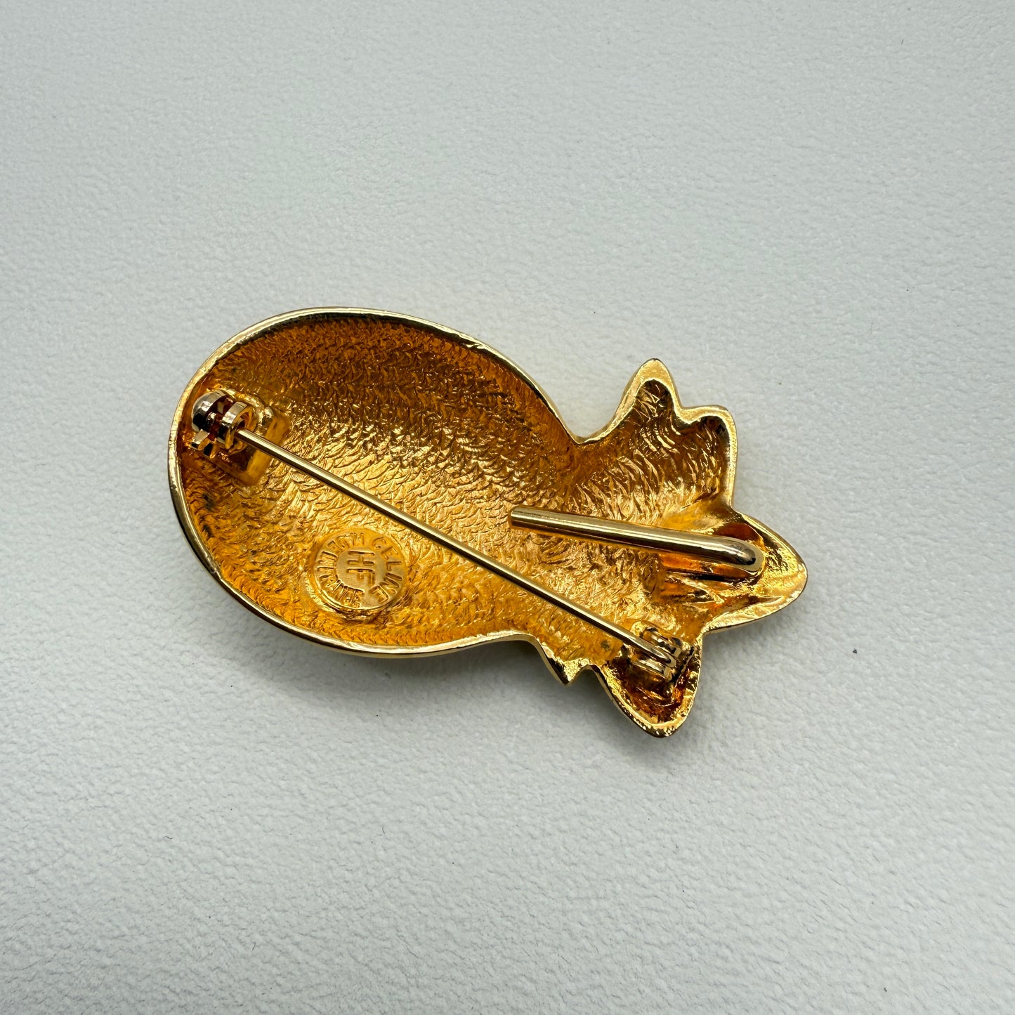 Celine Vintage Pineapple Motif Golden Brooch