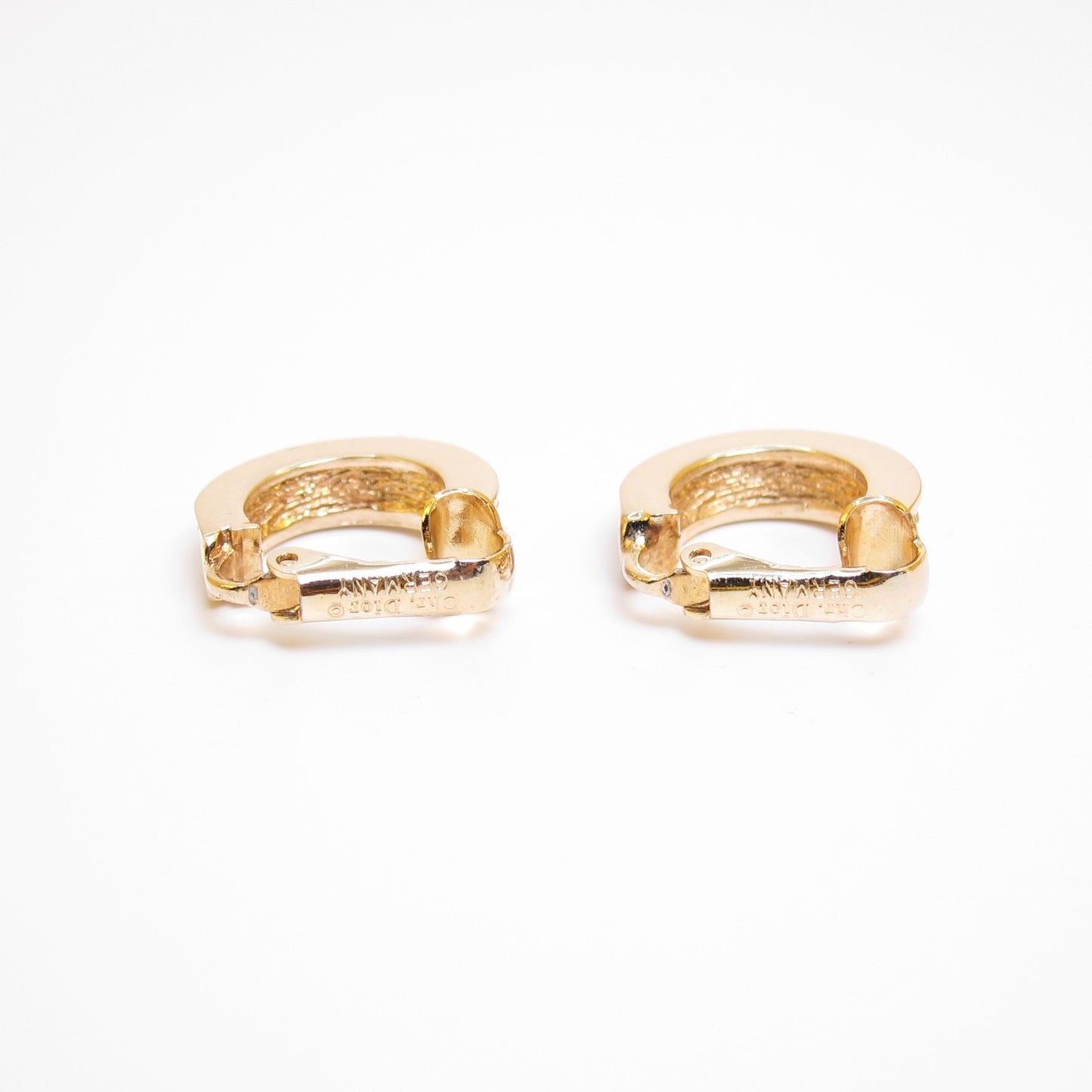 Christian Dior Vintage Rhinestone Golden Clip-on Earrings