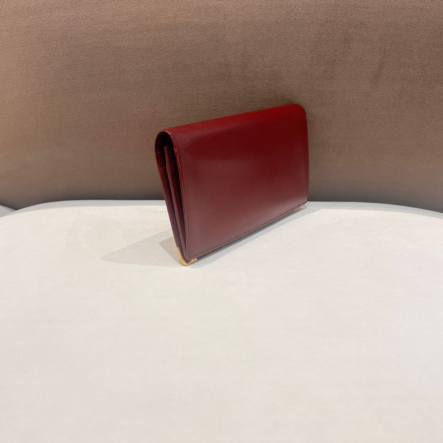 Cartier Vintage Bordeaux Leather Slim Long Wallet