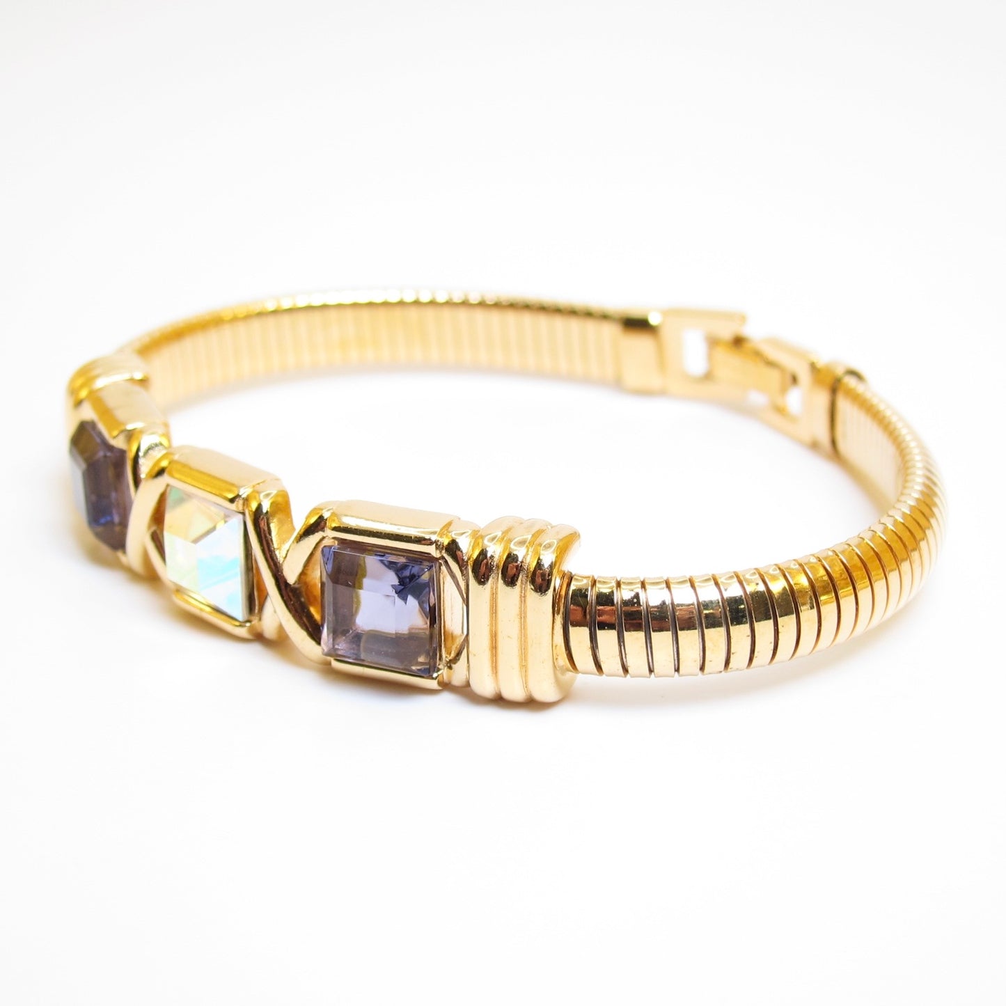 Monet Vintage Multi Color Stone Golden Bracelet