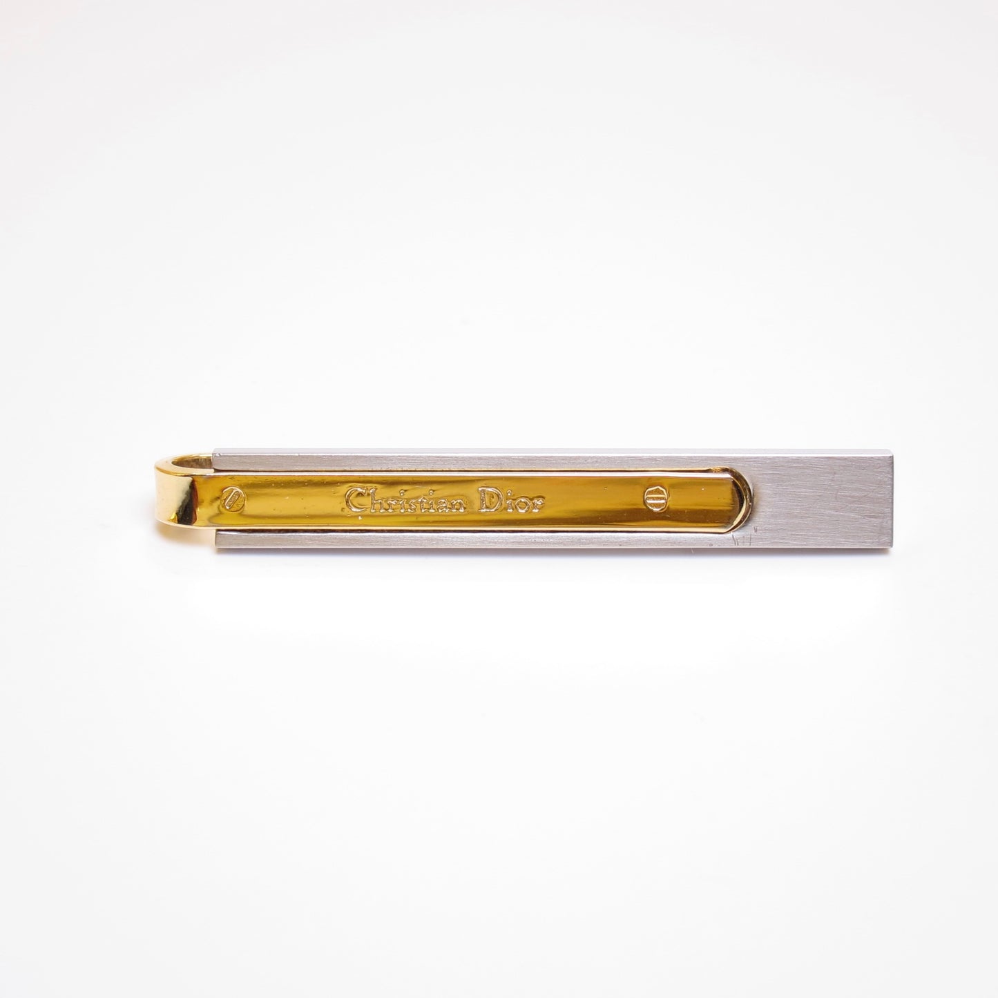 Christian Dior Vintage Christian Dior Logo Two Tone Tie Clip