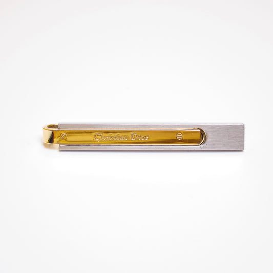 Christian Dior Vintage Christian Dior Logo Two Tone Tie Clip