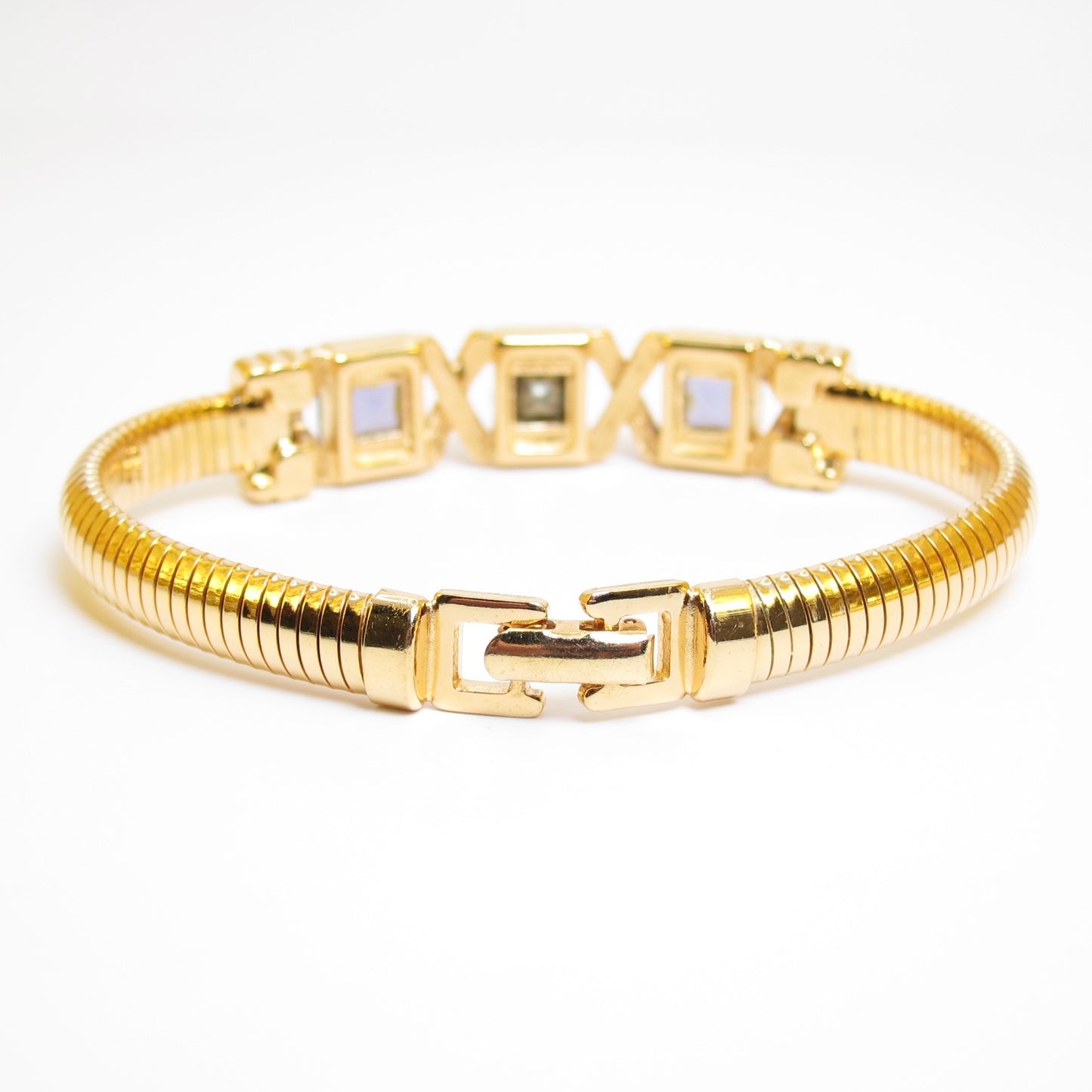 Monet Vintage Multi Color Stone Golden Bracelet
