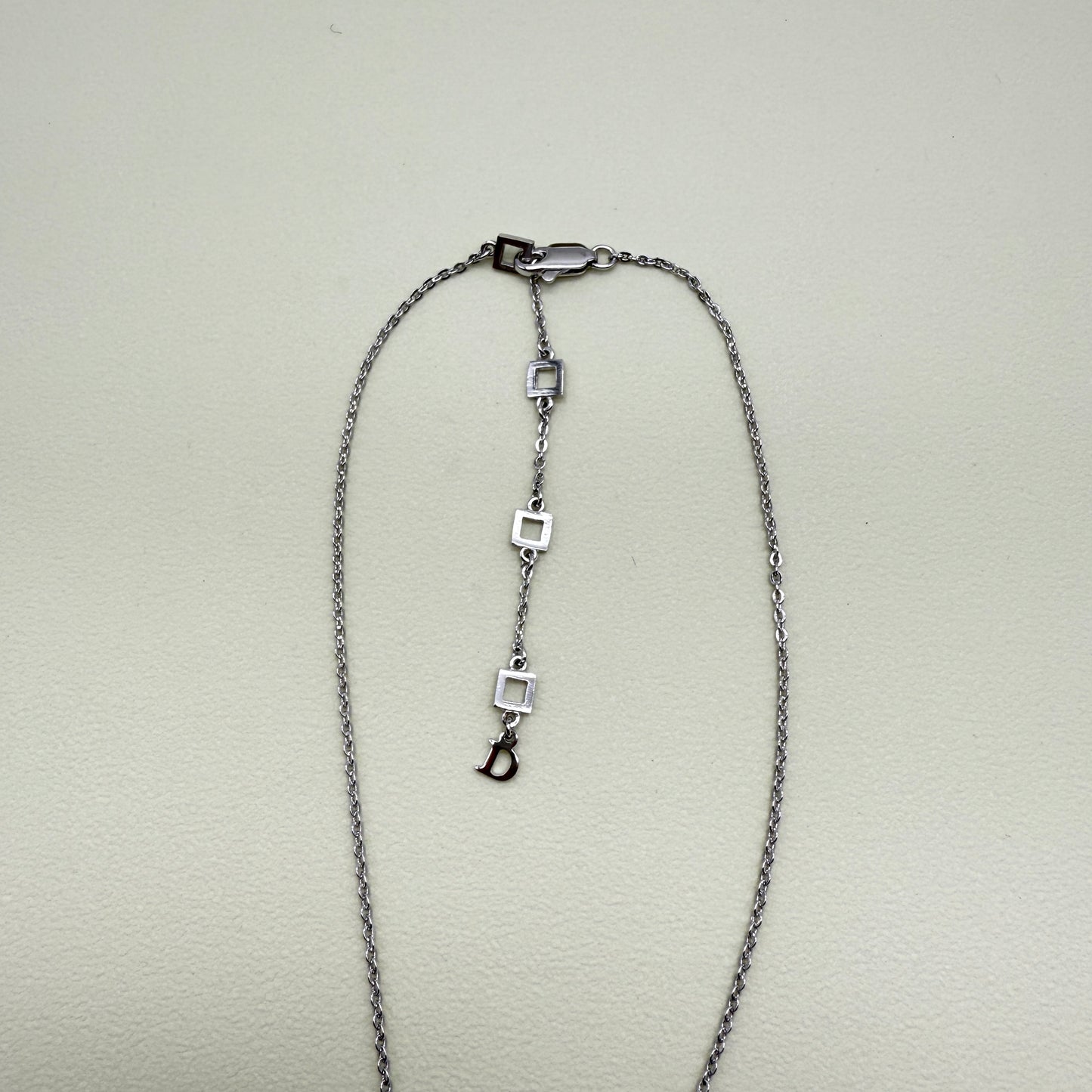 Christian Dior Vintage I Love Dior Pendant Silver Necklace