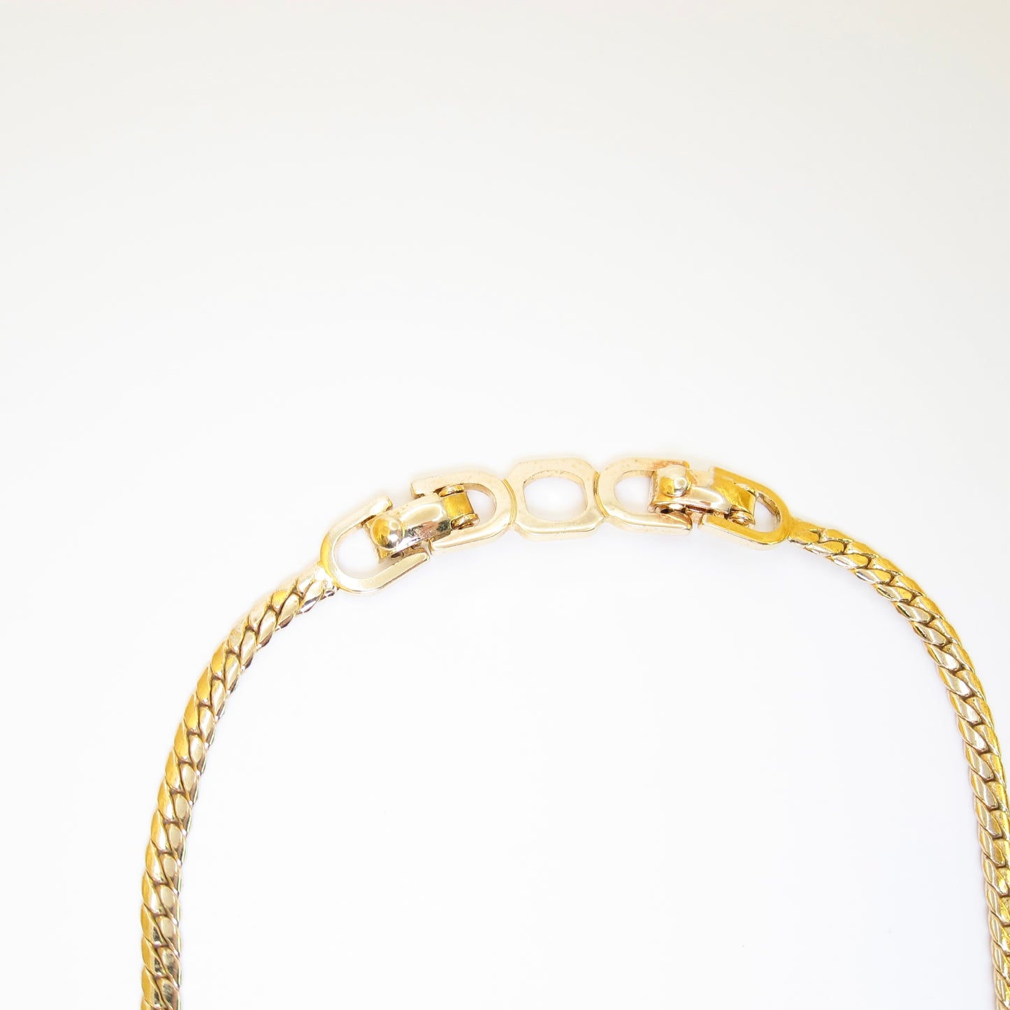 Christian Dior Vintage Heart Motif with Rhinestone Golden Necklace