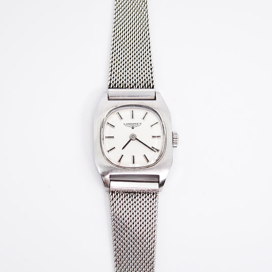 Longines Vintage White Face Hand-wound Silver Watch
