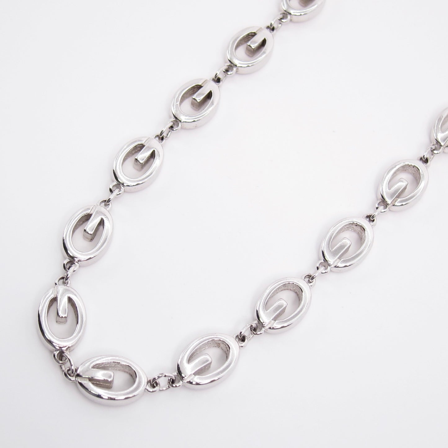 Givenchy Vintage G Logo Silver Long Necklace