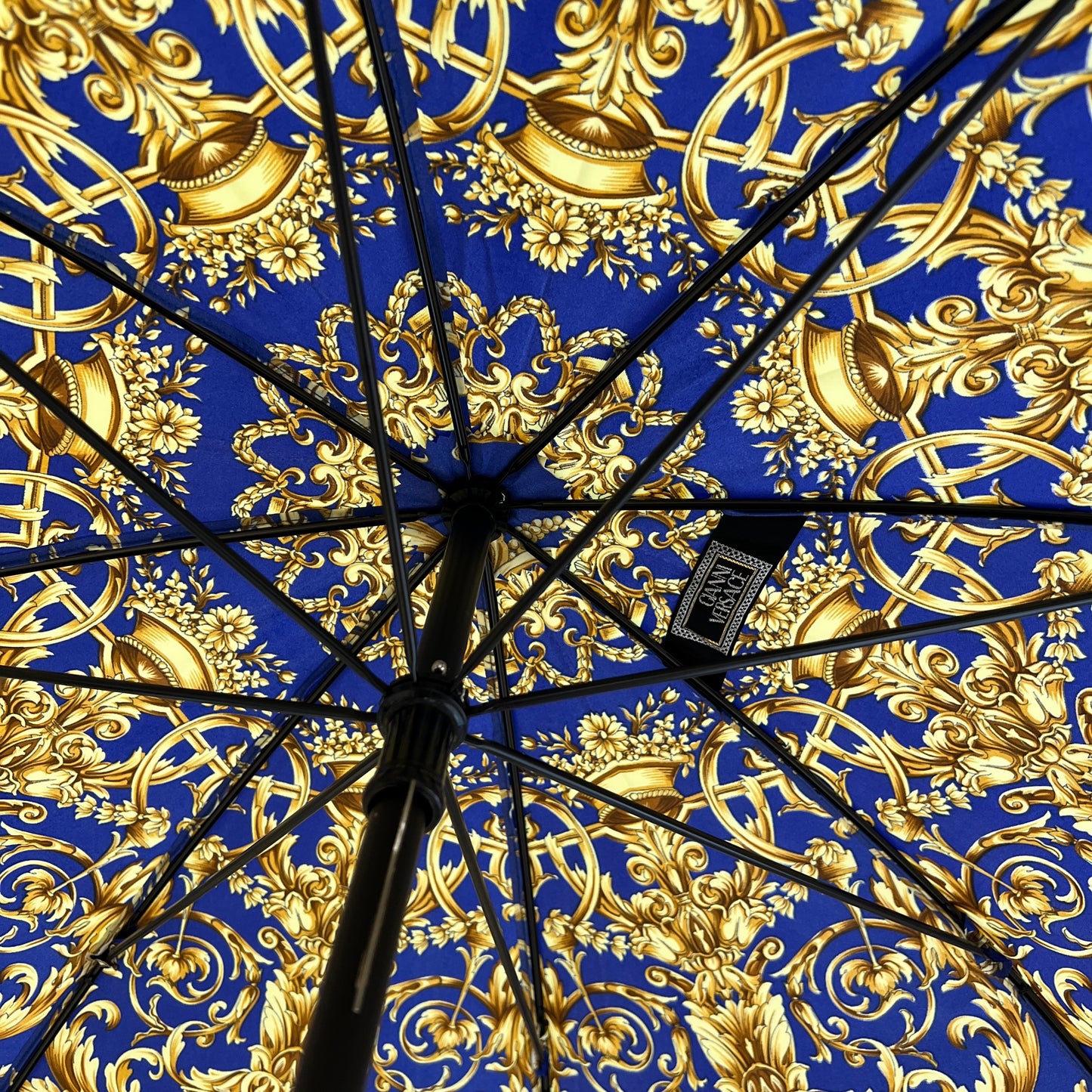 Versace Vintage Blue And Gold Umbrella