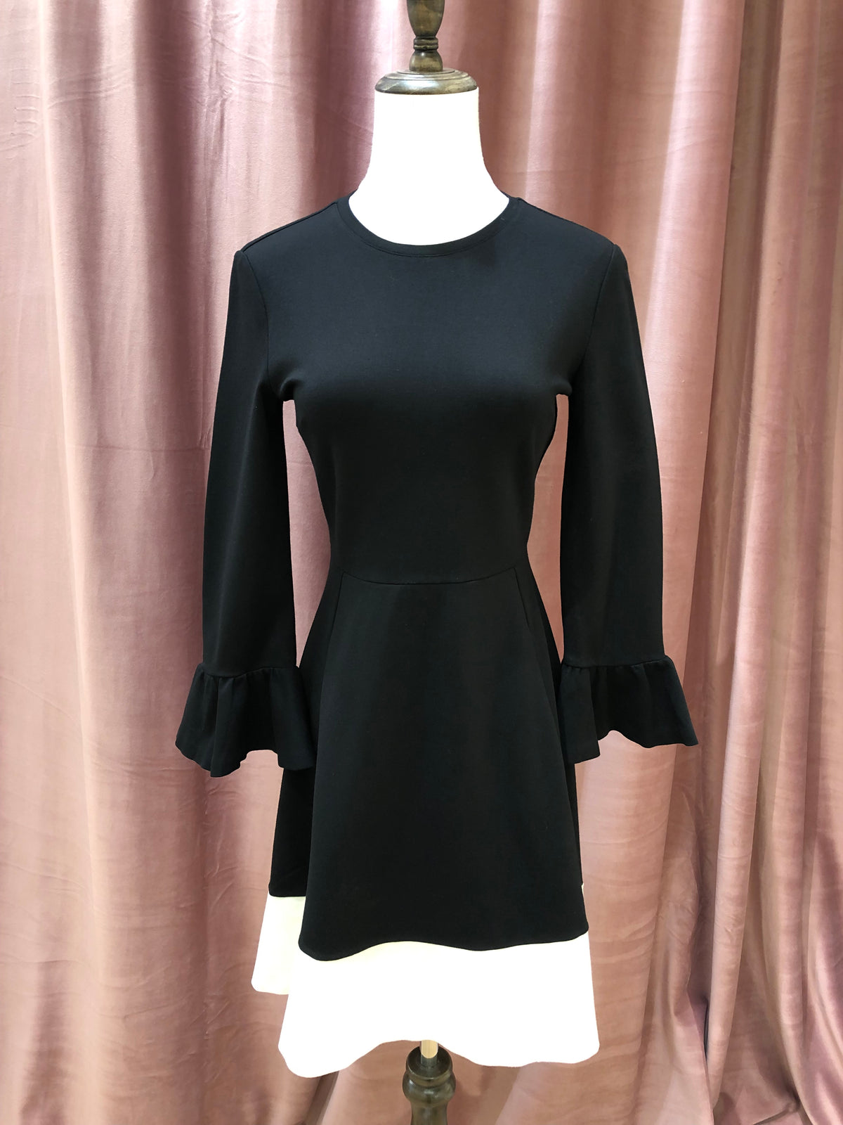 KATE SPADE Two Tone Ruffle Sleeve A Line Dress