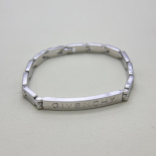Givenchy Vintage Givenchy Logo Silver Bracelet
