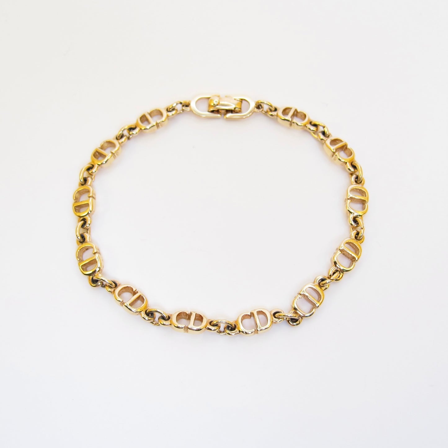 Christian Dior Vintage CD Logo Golden Bracelet