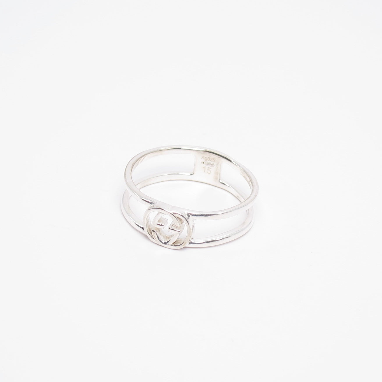 Gucci Vintage Interlocking G 925 Silver Ring