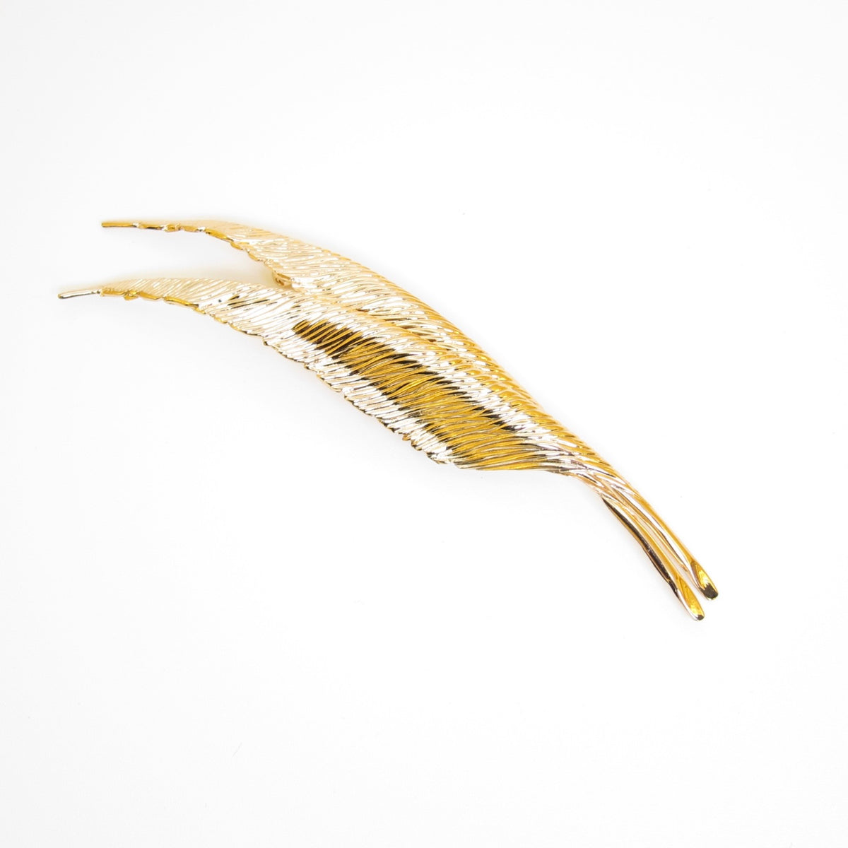 Christian Dior Vintage Feather Motif Golden Brooch
