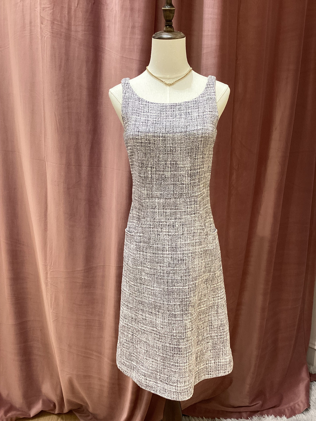 Chanel Vintage Unused Blue Gradient Tweed Sleeveless Dress
