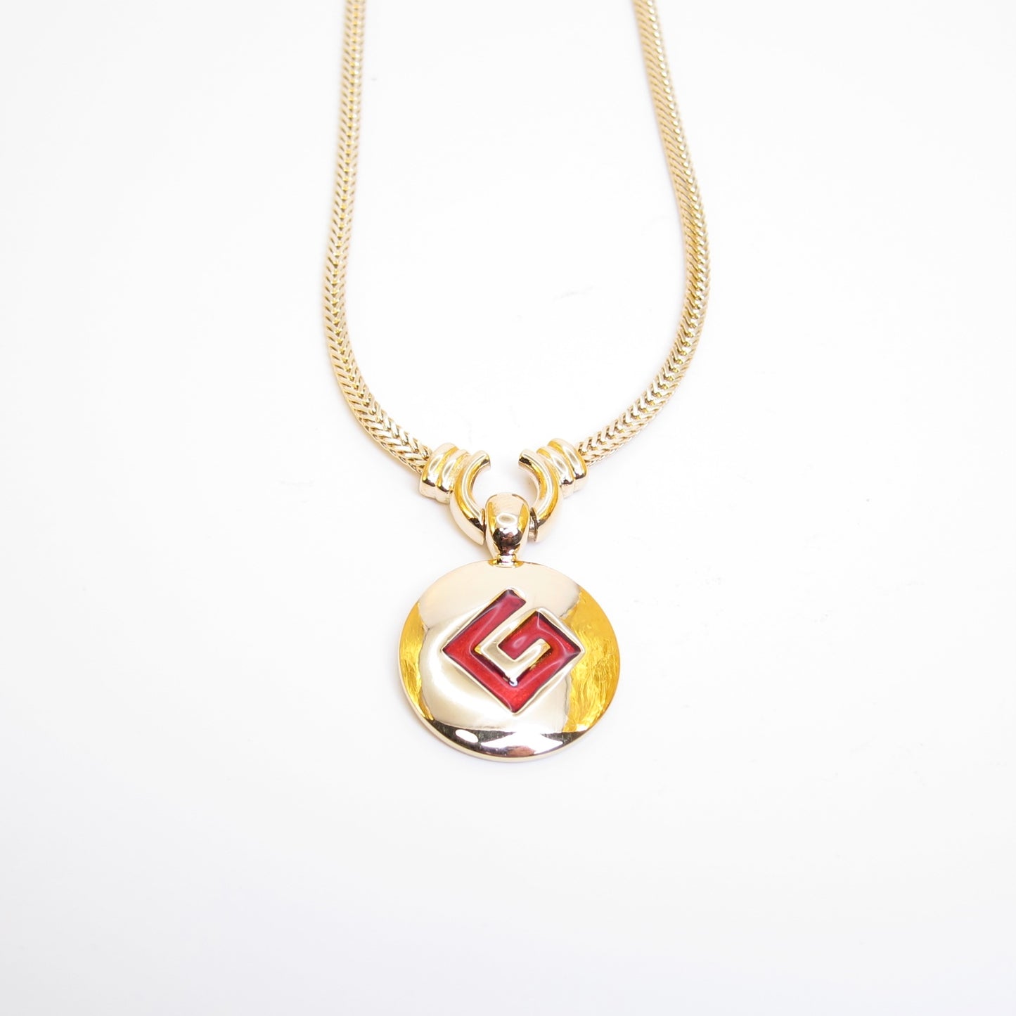 Givenchy Vintage G Logo on Round Shape Golden Necklace