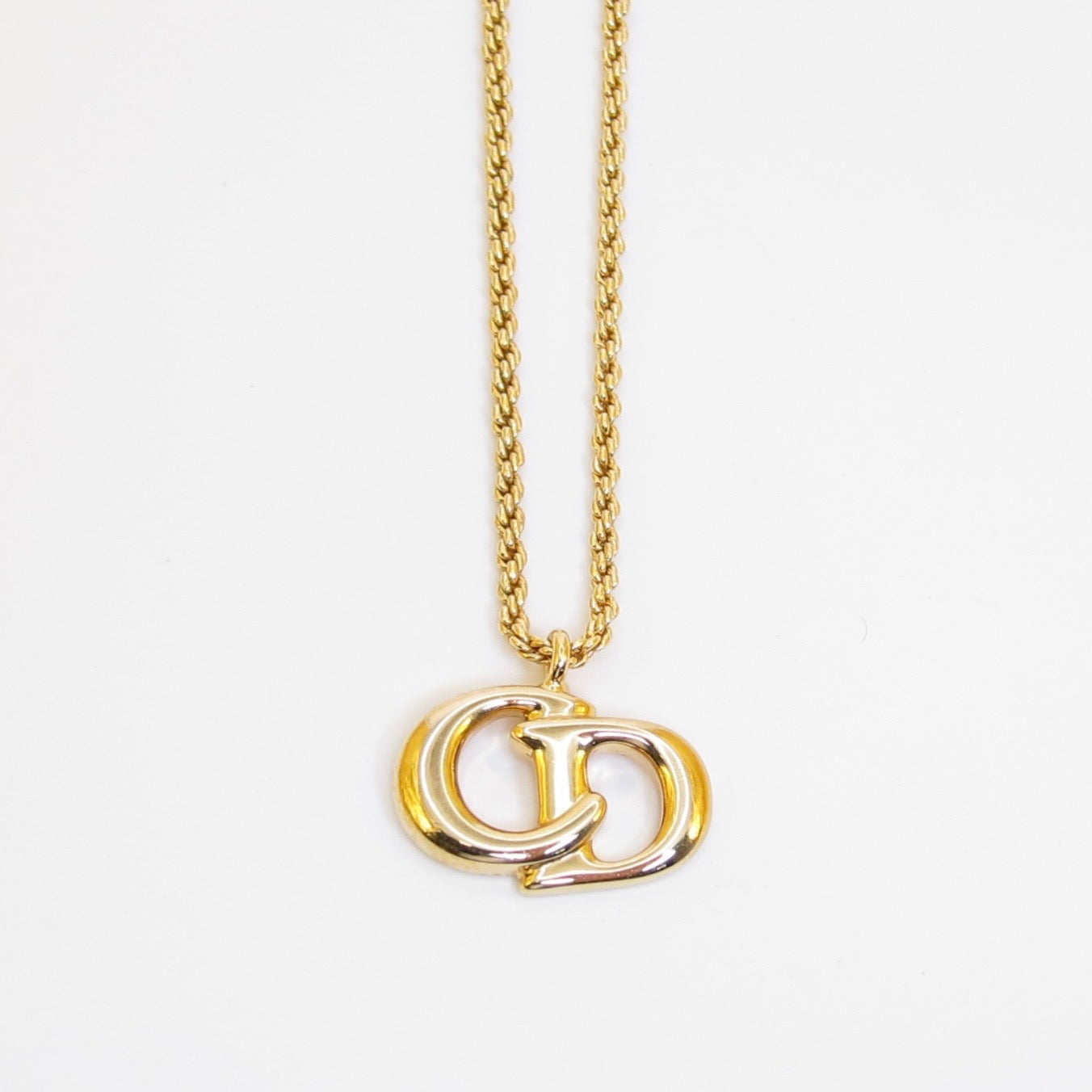 Christian Dior Vintage CD Logo Golden Necklace