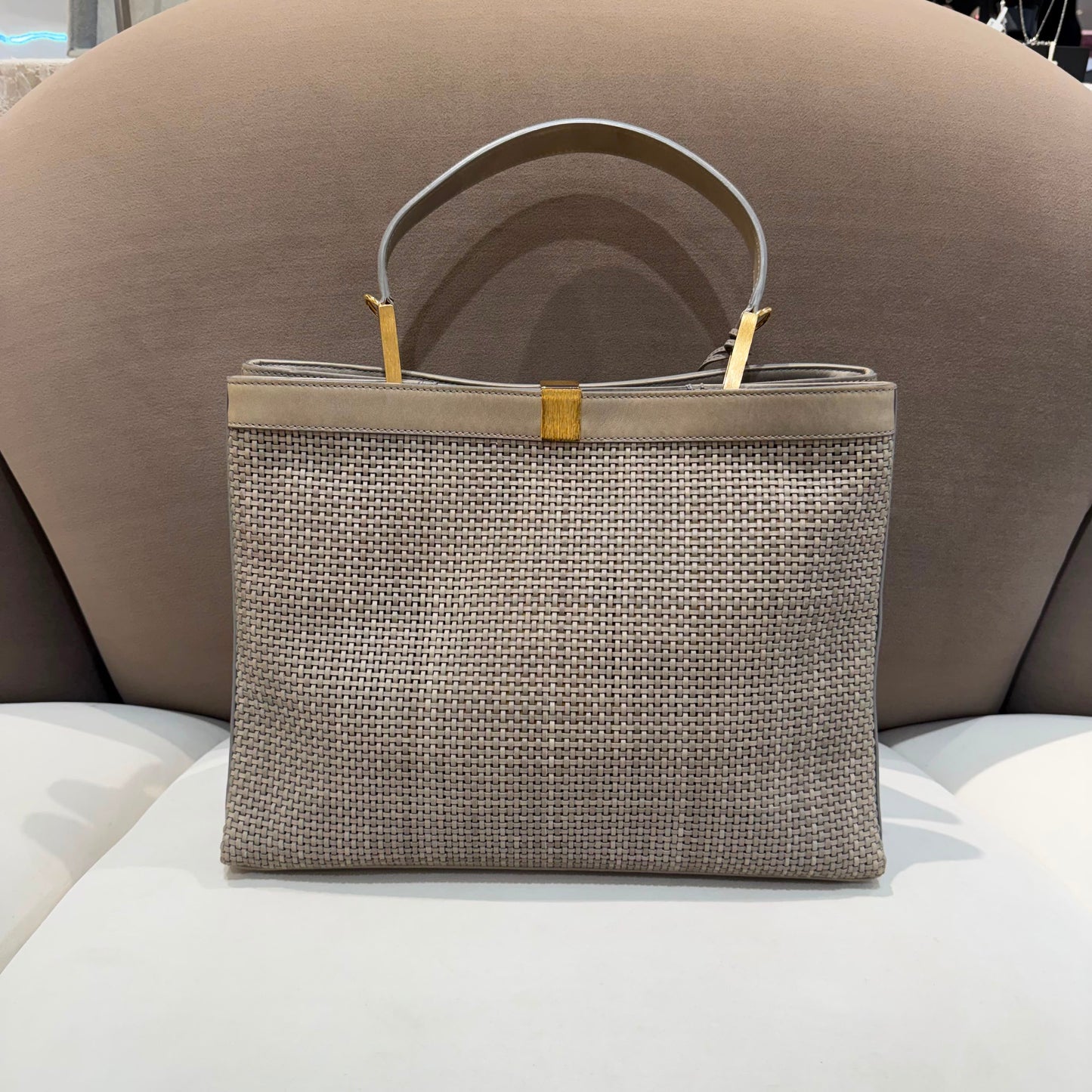 Balenciaga Vintage Greige Textured Leather 2-Way Tote Bag