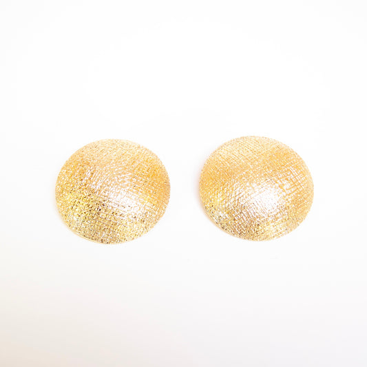 Christian Dior Vintage Stylish Round Shape Golden Clip-on Earrings