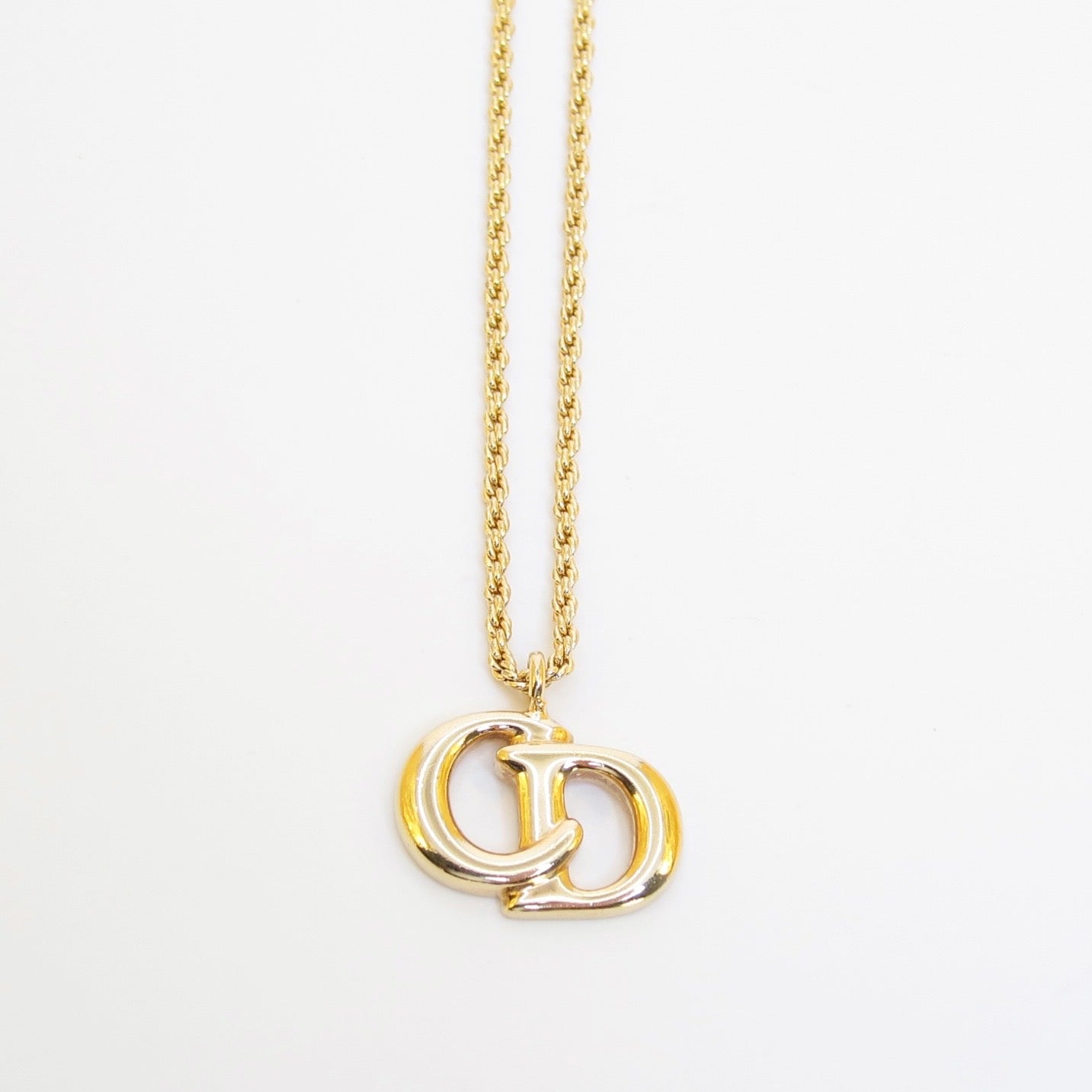 Christian Dior Vintage CD Logo Golden Necklace