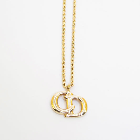 Christian Dior Vintage CD Logo Golden Necklace