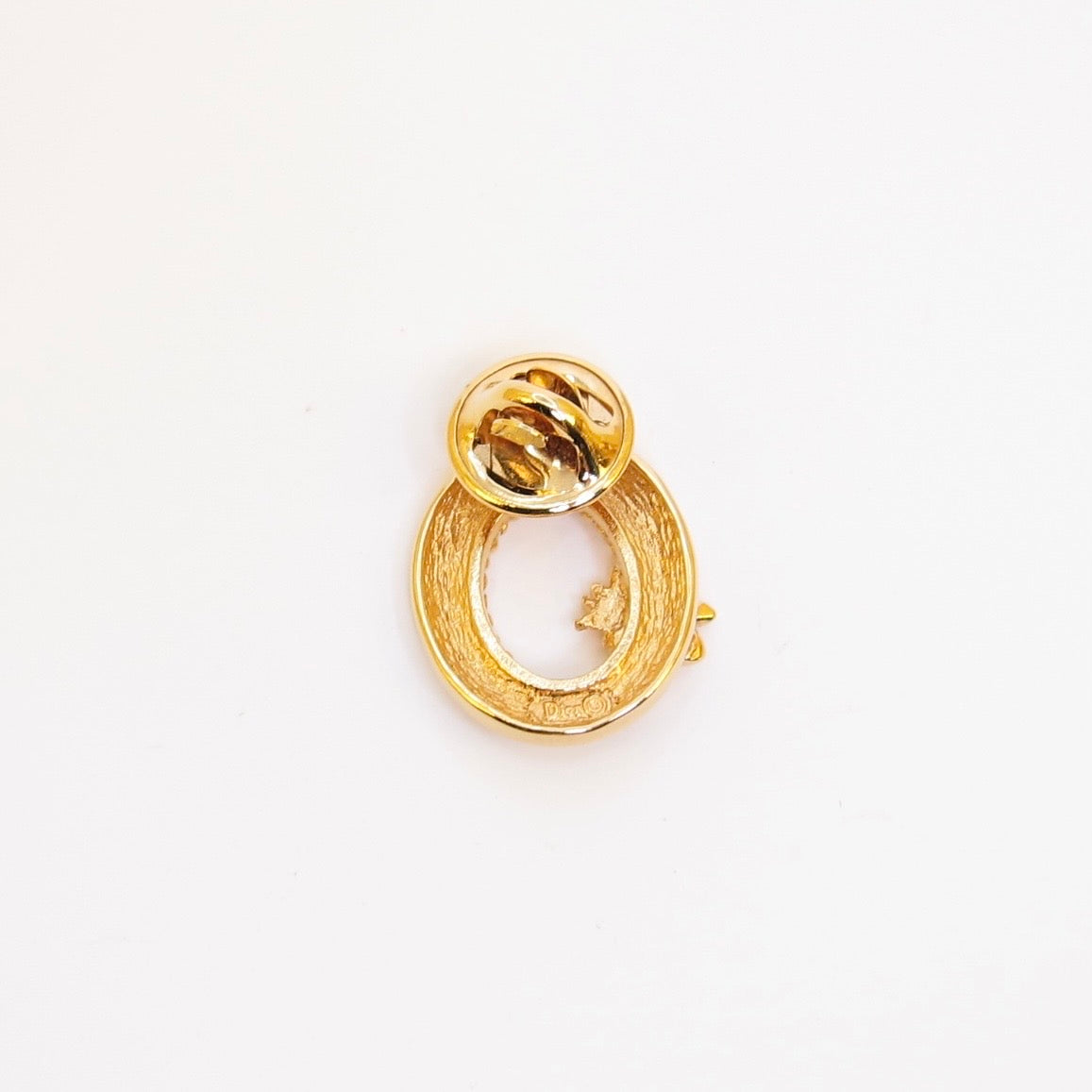 Christian Dior Vintage Letter O with Bee Golden Brooch