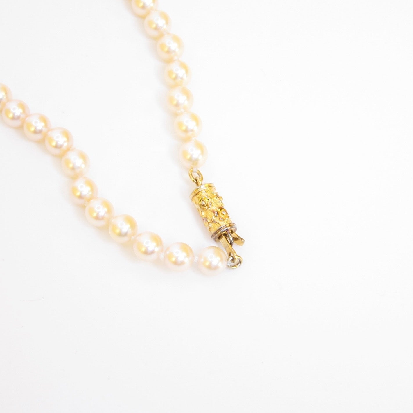 No Brand Vintage Pearl with Golden Beads Long Necklace