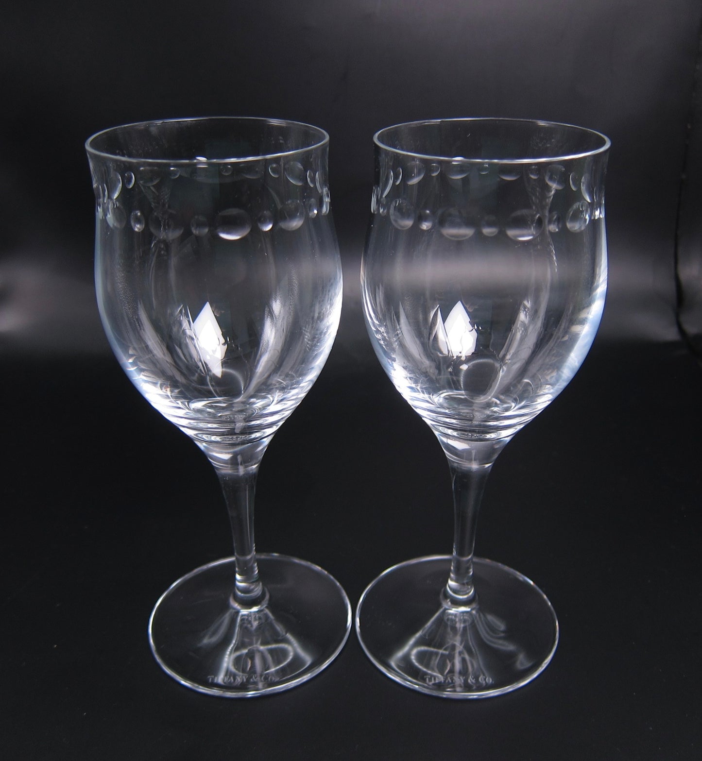 Tiffany Vintage Swing Crystal Wine Glasses Set of 2