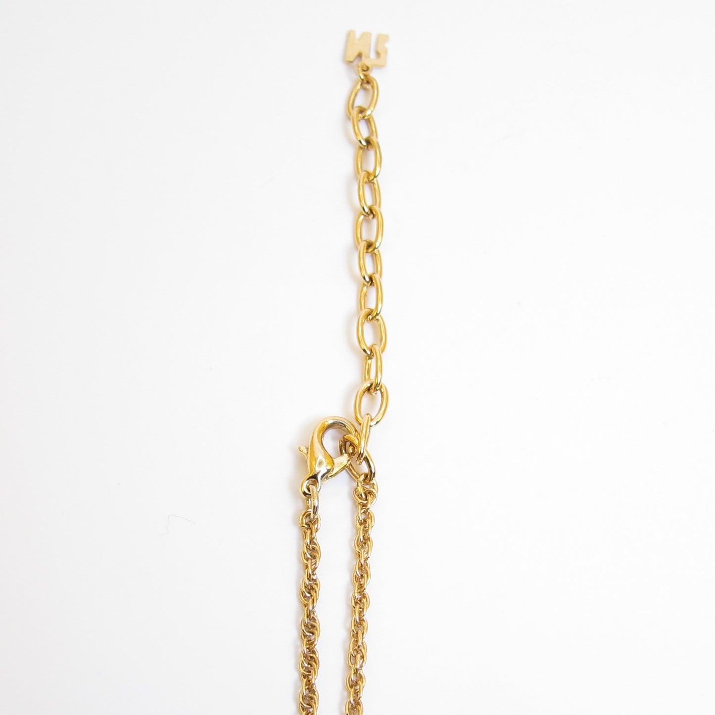Nina Ricci Vintage NR Logo on Ribbon Golden Necklace