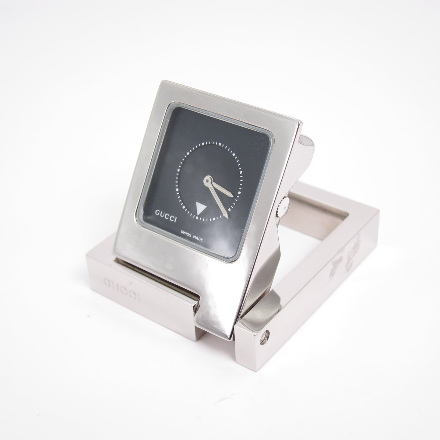 Gucci Vintage Black Square Face Table Clock