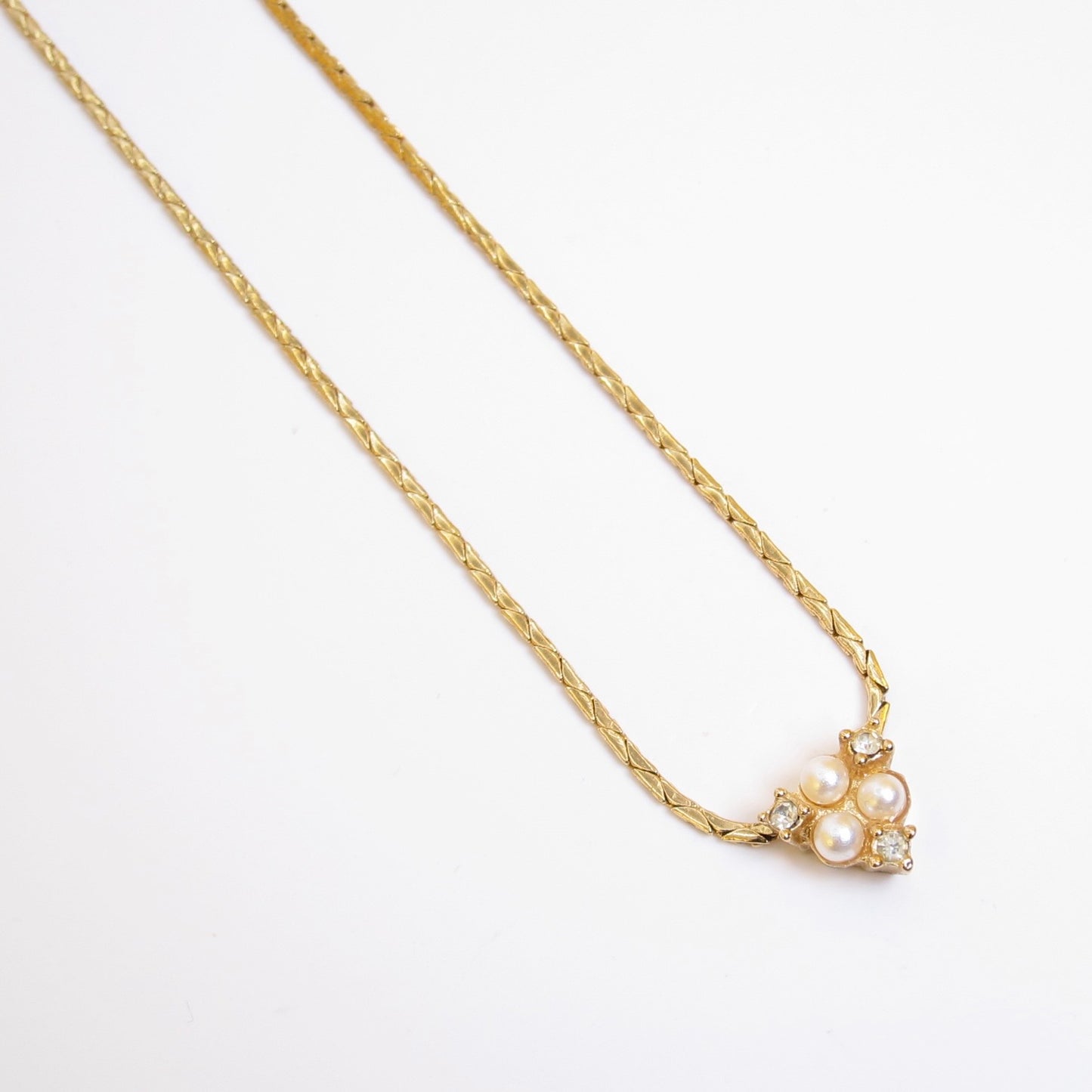 Christian Dior Vintage Pearl and Rhinestone Golden Necklace