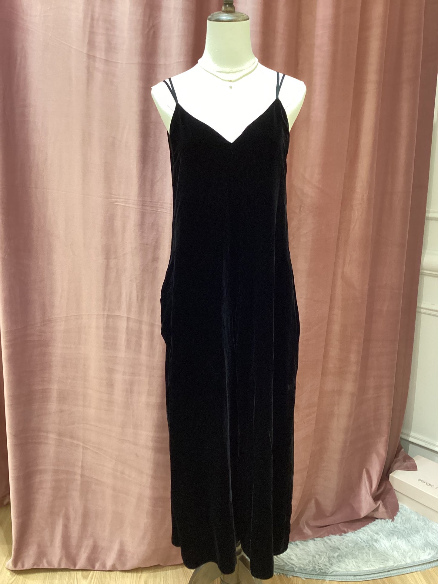 Armani Vintage Overalls Velor Black Jumpsuit