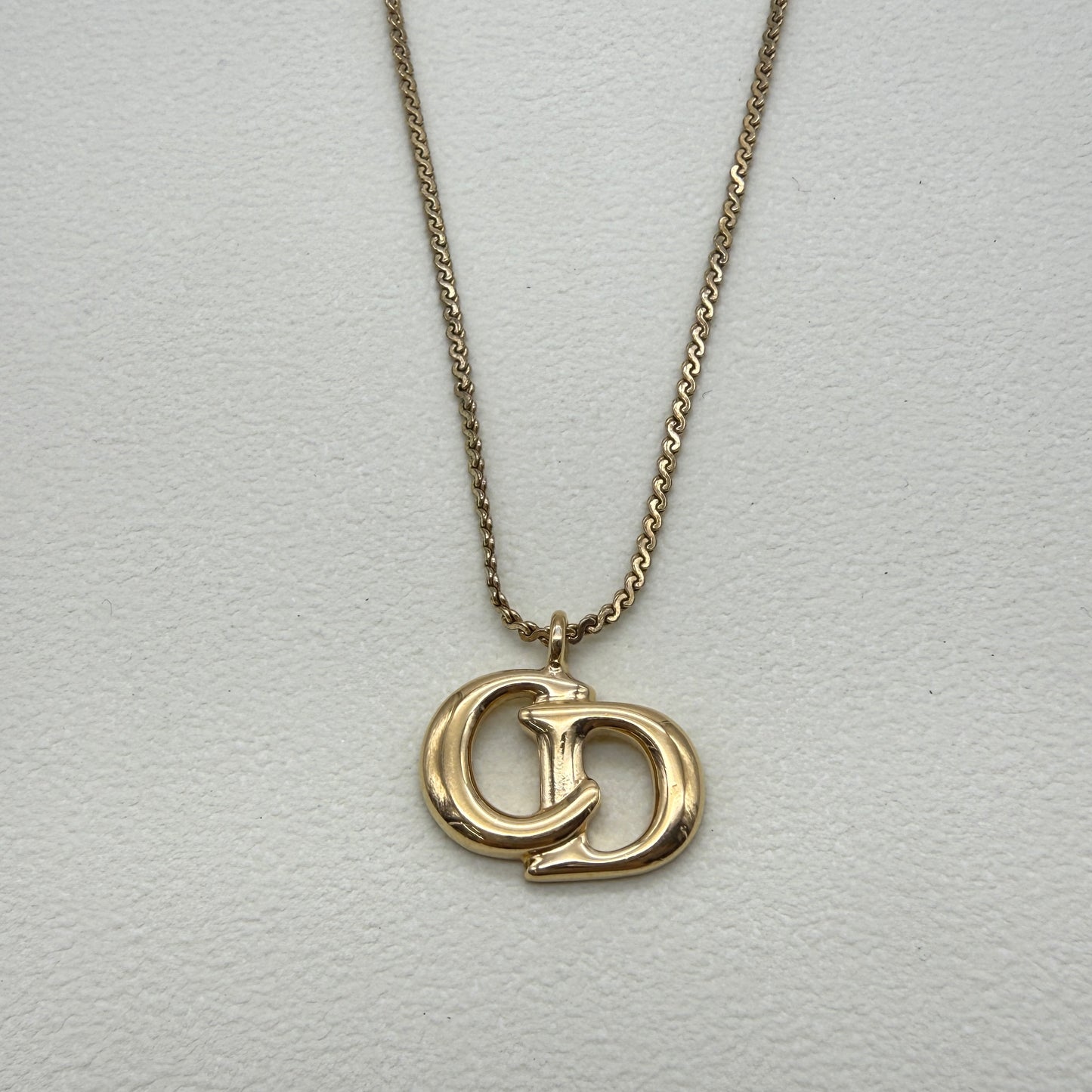 Christian Dior Vintage CD Logo Golden Necklace