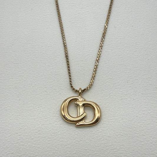 Christian Dior Vintage CD Logo Golden Necklace