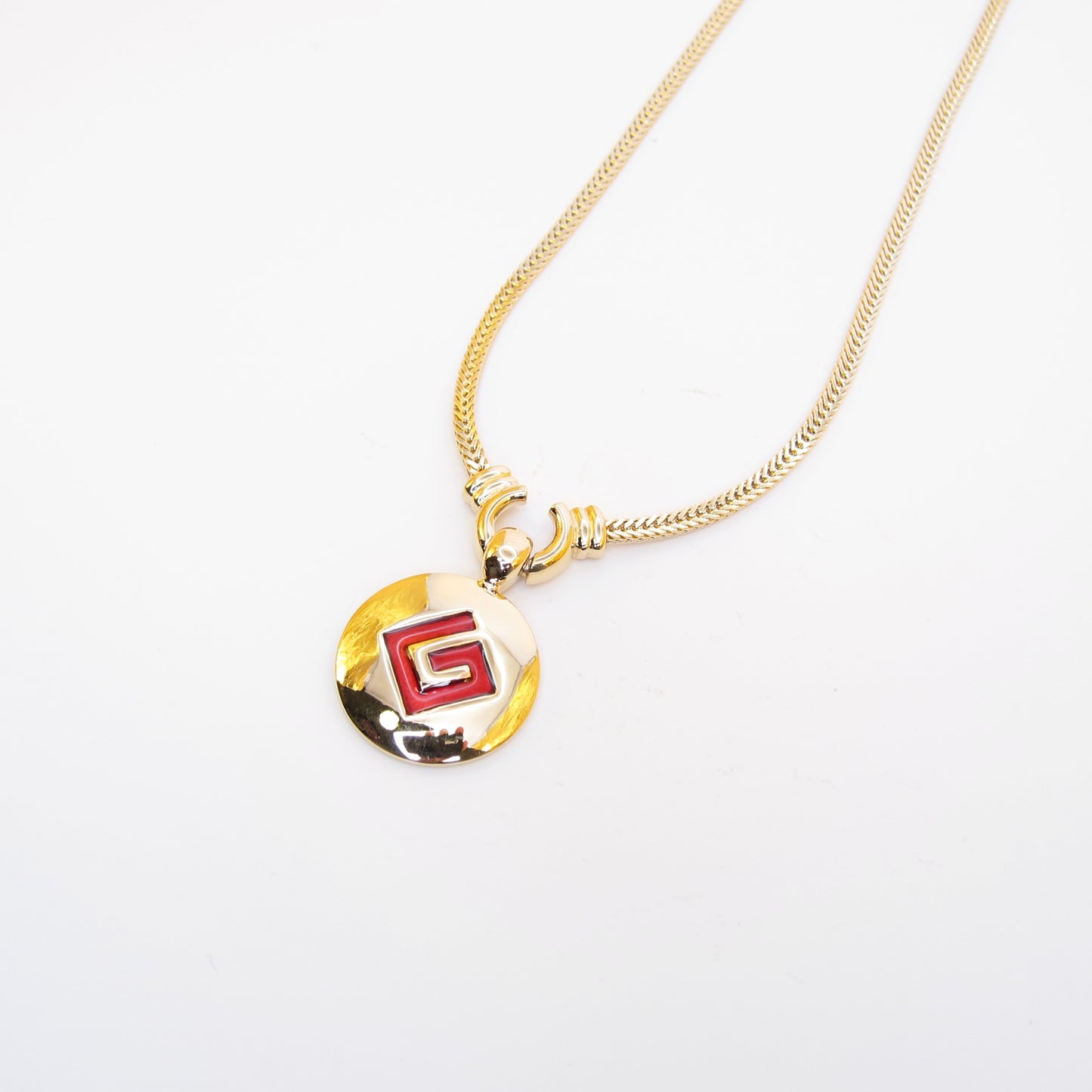 Givenchy Vintage G Logo on Round Shape Golden Necklace
