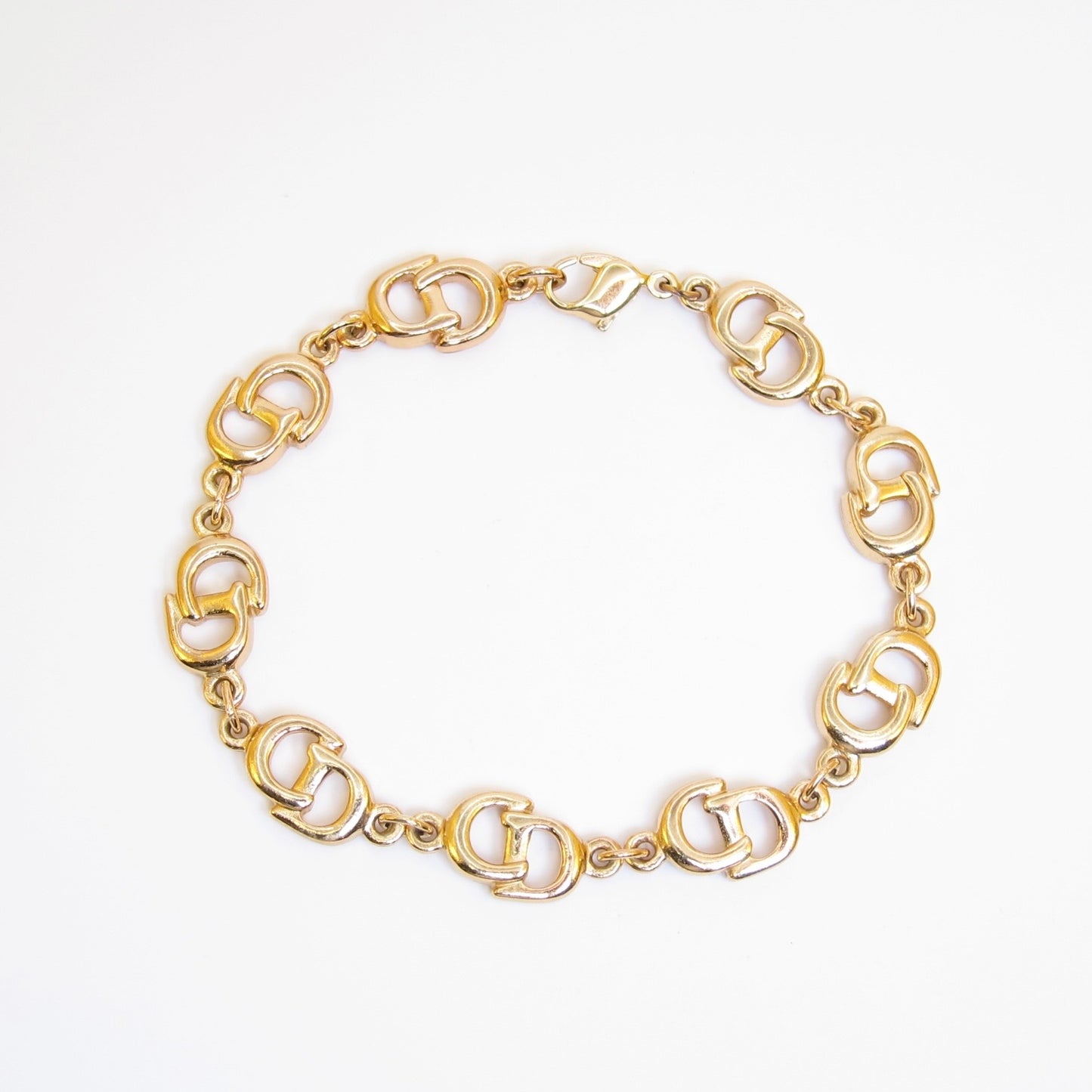 Christian Dior Vintage CD Logo Golden Bracelet
