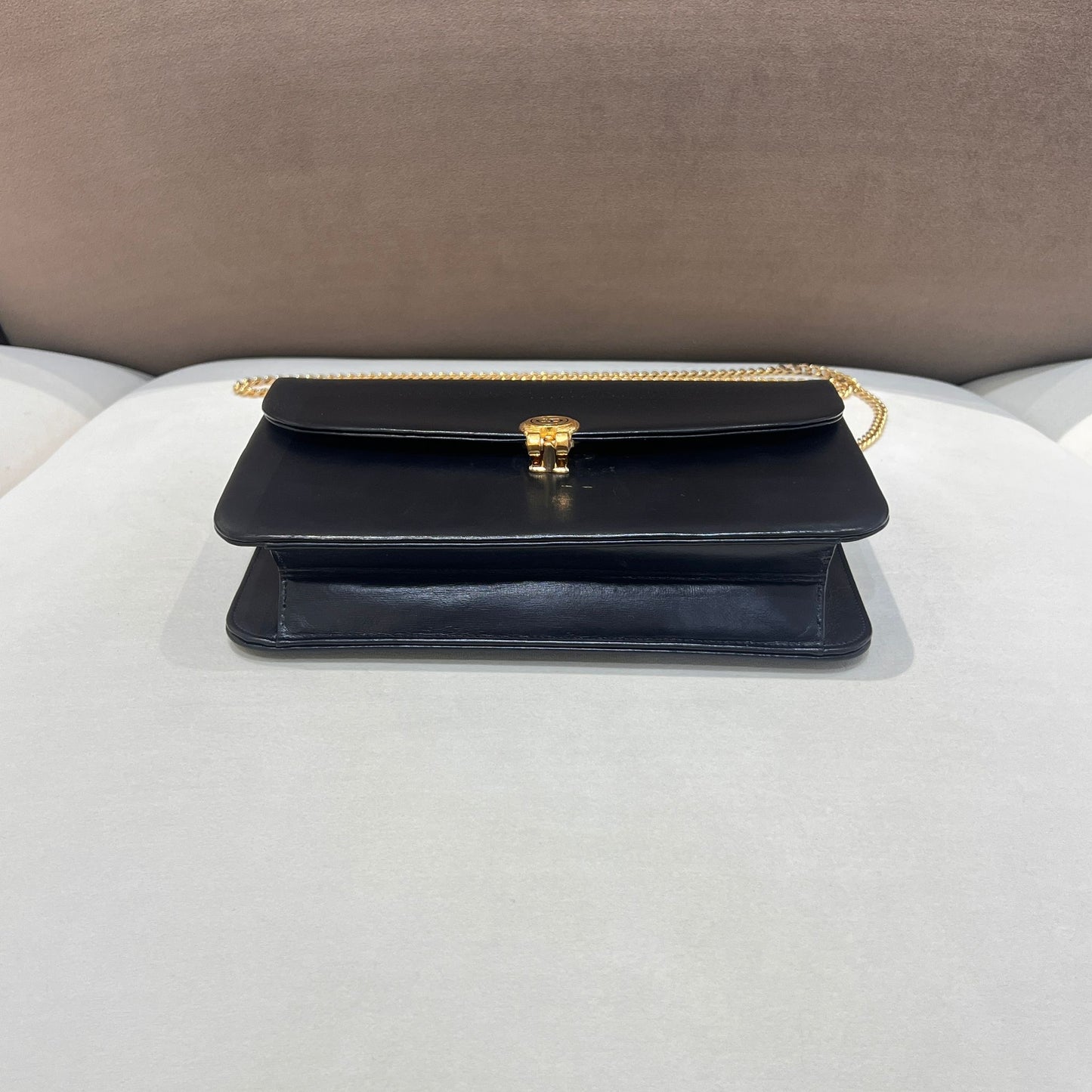 Christian Dior Vintage Black Leather Cd Chain Shoulder Bag