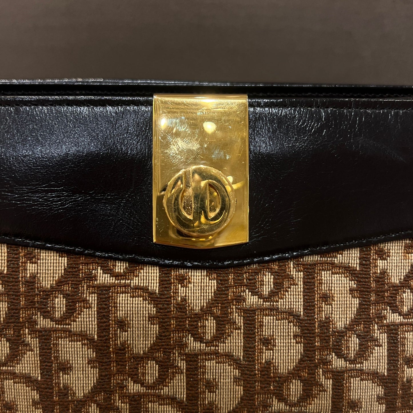 Christian Dior Vintage Trotter Monogram Canvas East-West Shoulder Bag