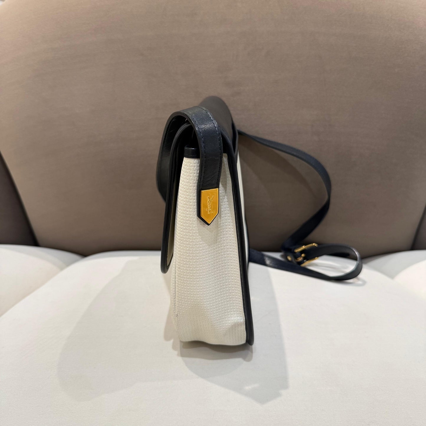 Yves Saint Laurent Vintage Cassandra Monochrome Shoulder Bag