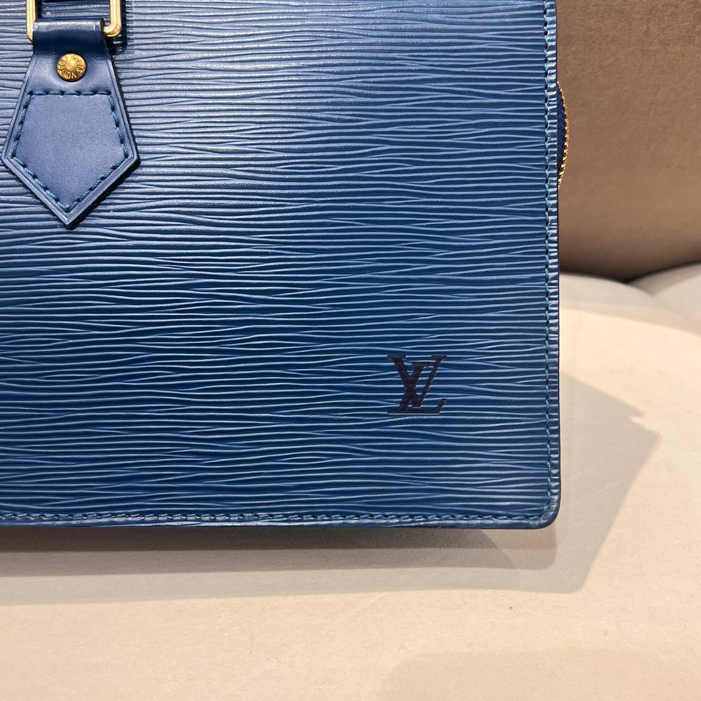 Louis Vuitton Vintage Epi Sac Triangle Toledo Blue Handbag