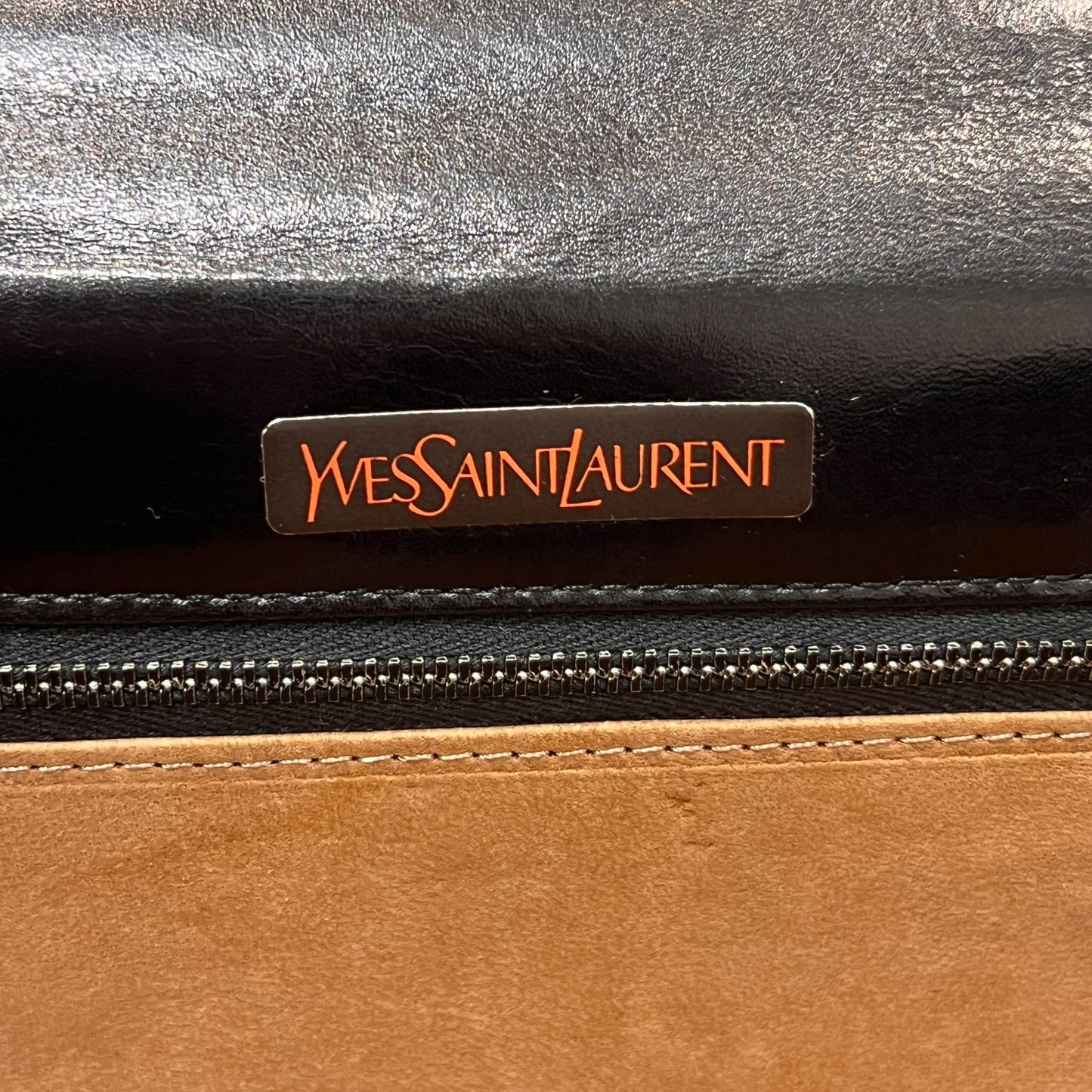 Yves Saint Laurent Vintage Black Leather Chain Shoulder Bag