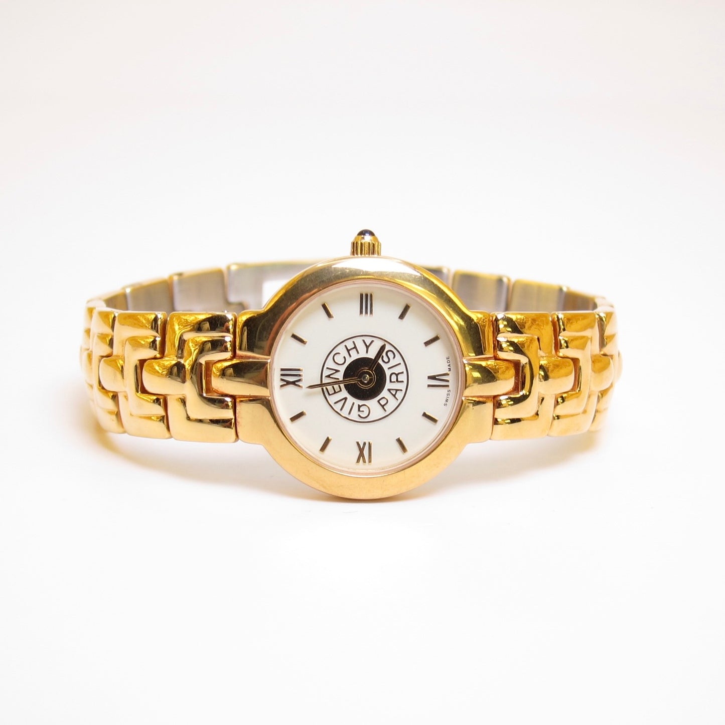 Givenchy Vintage Round White Face Golden Watch