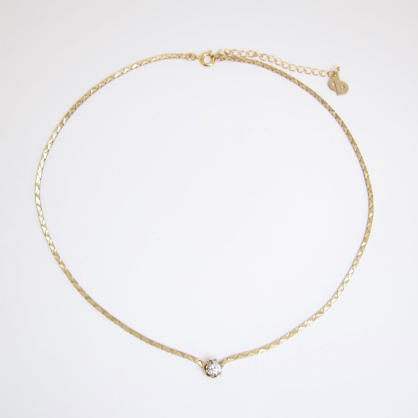 Christian Dior Vintage Rhinestone Motif Golden Necklace